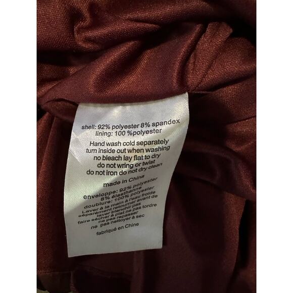 OLEG CASSINI Velvet Gown Sheath Dress Wine Embellished Keyhole Size18 Sleeveless - Picture 7 of 10